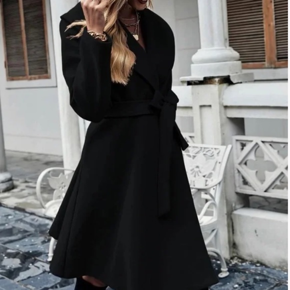 Cozy tan  belted Jacket coat - Picture 7 of 10